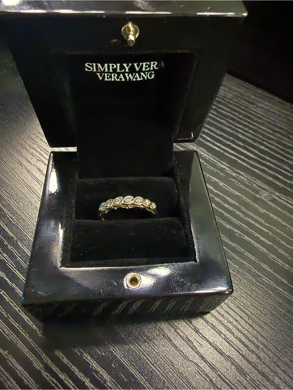 Simply Vera Vera Wang Gold Twisted Band Ring with Clear Stones